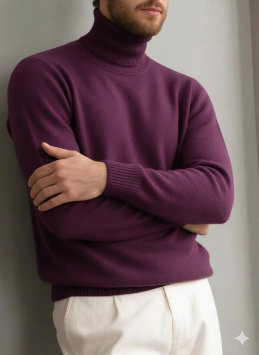 Pull chaud en cachemire texturé confortable pour homme