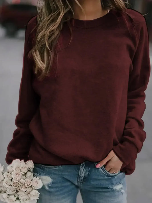 Women's Autumn/Winter Tops Long-sleeved Crew-neck T-shirt