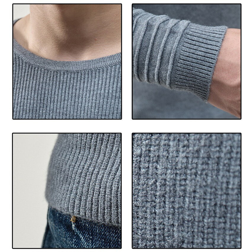 Pull décontracté pour homme à col rond et manches raglan