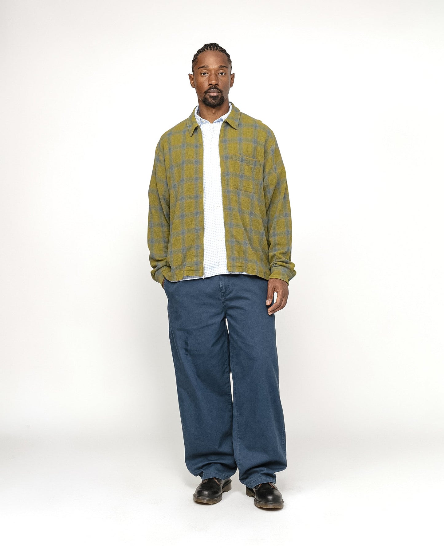 CHEMISE ZIPPÉE EN TWISTÉ À CARREAUX