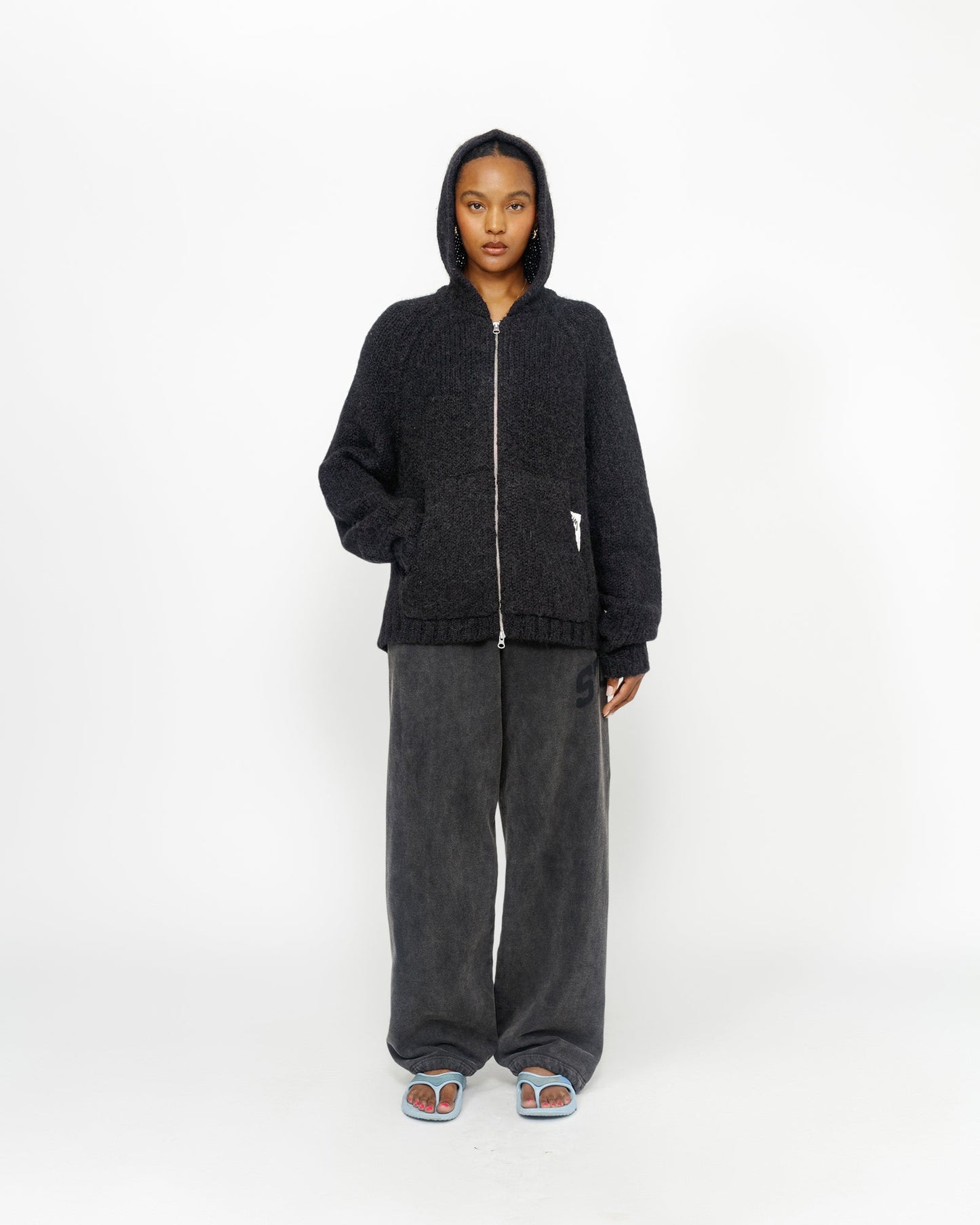 PULL À CAPUCHE ZIPPÉ EN MAILLE ÉPAISSE