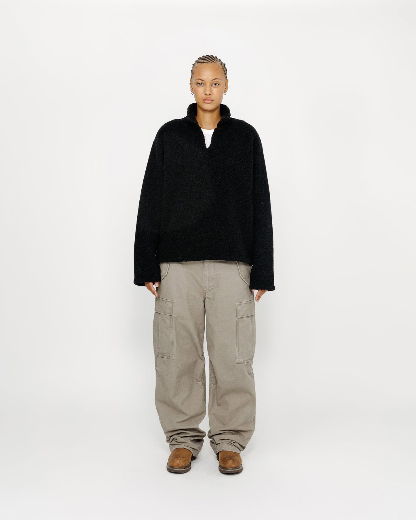 PULL OVER EN SHERPA MÉLANGE DE LAINE
