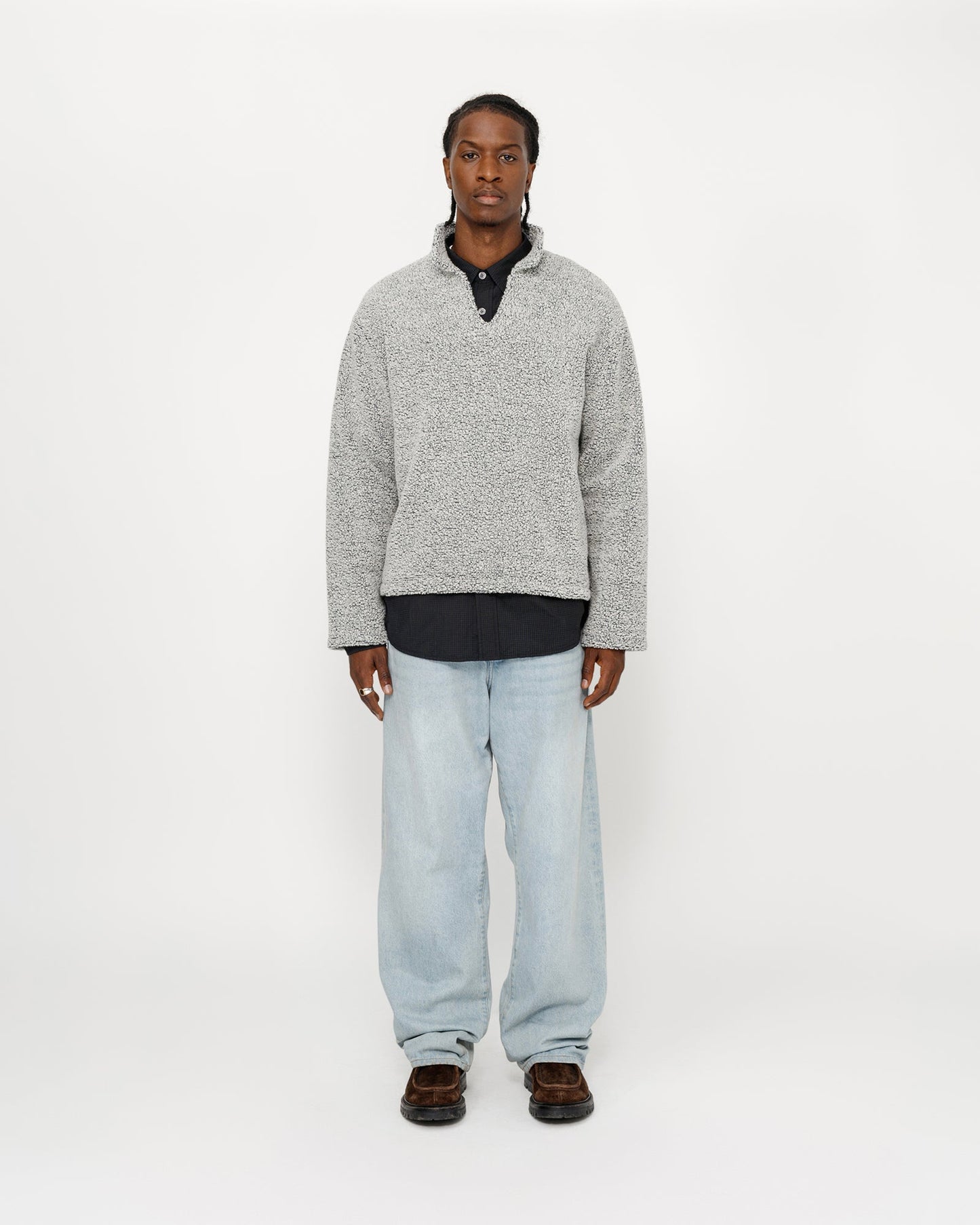 PULL OVER EN SHERPA MÉLANGE DE LAINE