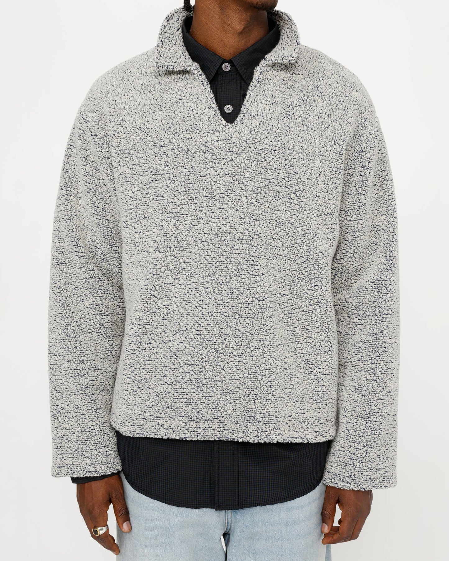PULL OVER EN SHERPA MÉLANGE DE LAINE