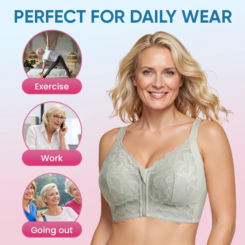 ZipLacy - SOLDES DE NOËL 70 % DE RÉDUCTION - Soutien-gorge push-up sans armature à fermeture éclair avant ultra doux