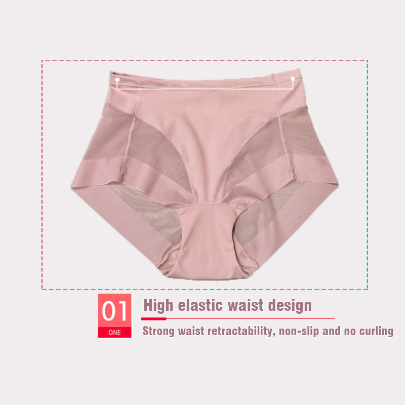 🔥Vente Flash : Achetez-en 1, obtenez-en 4🔥Culotte gainante taille haute sans couture en soie glacée