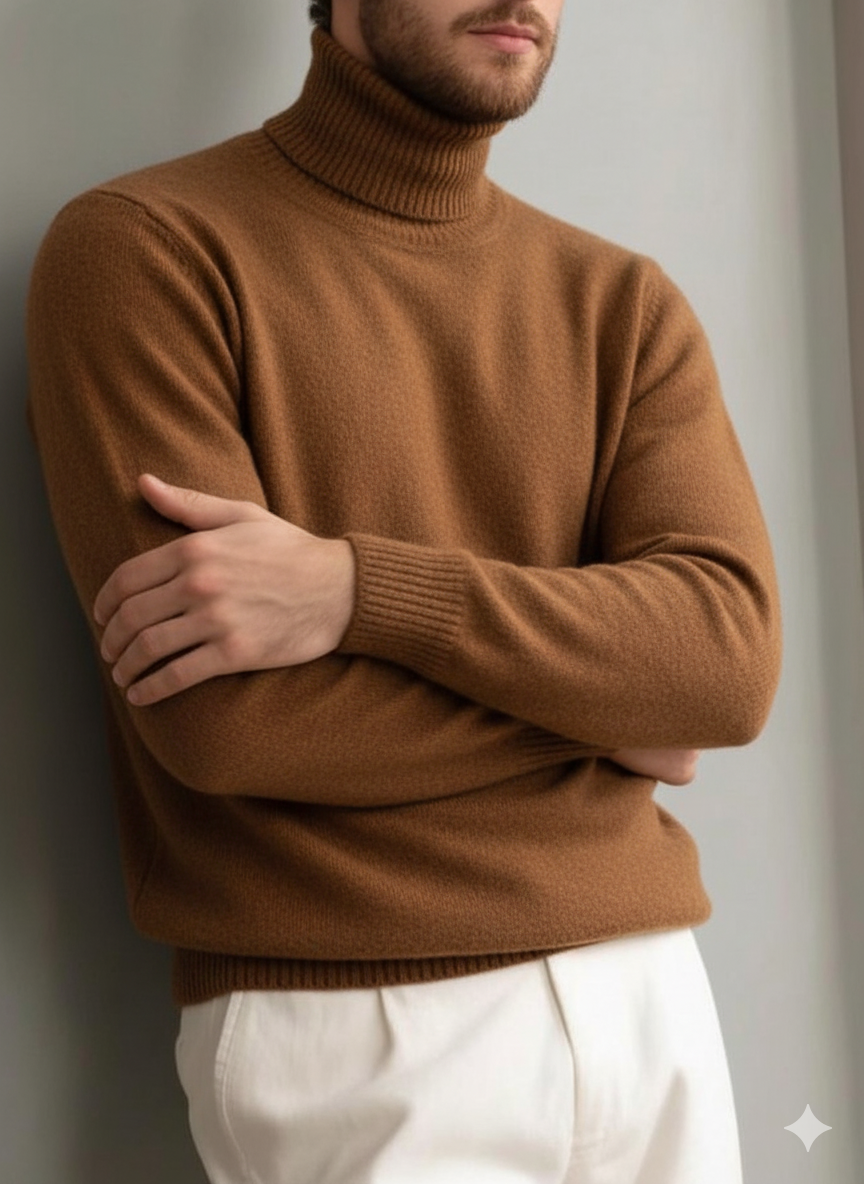 Pull chaud en cachemire texturé confortable pour homme