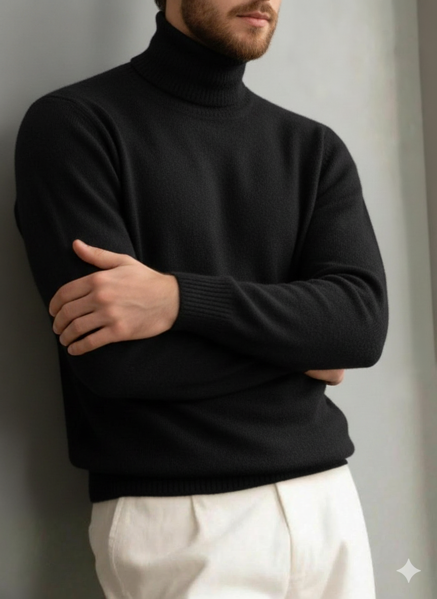 Pull chaud en cachemire texturé confortable pour homme