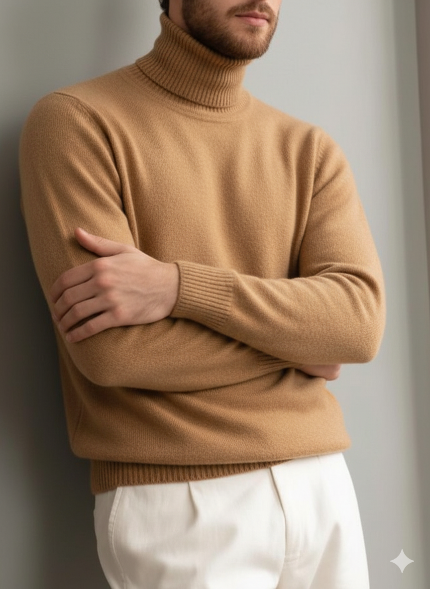 Pull chaud en cachemire texturé confortable pour homme