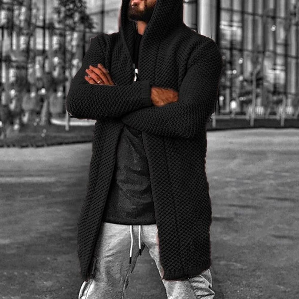 Cardigan à Capuche Texturé Uni pour Homme