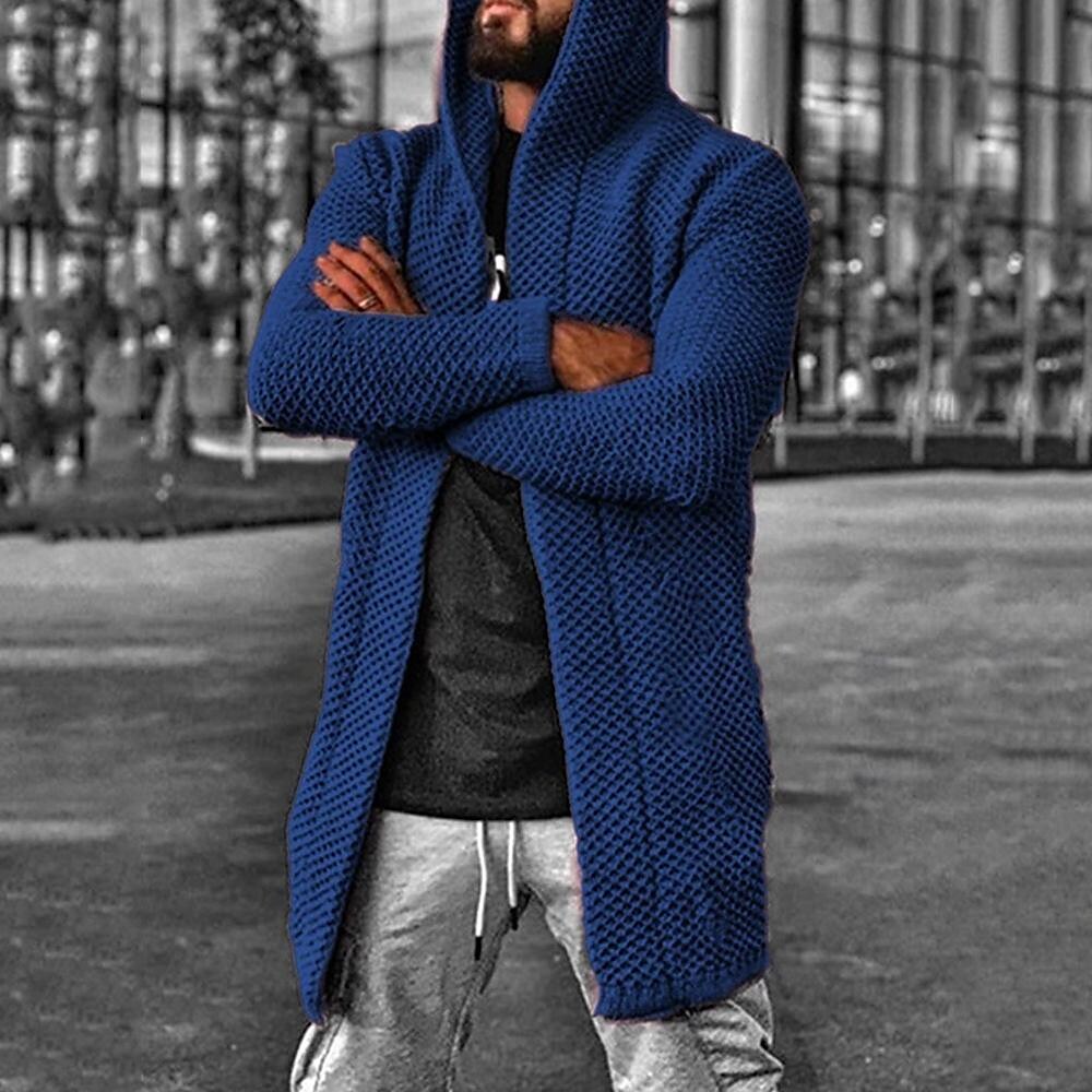 Cardigan à Capuche Texturé Uni pour Homme